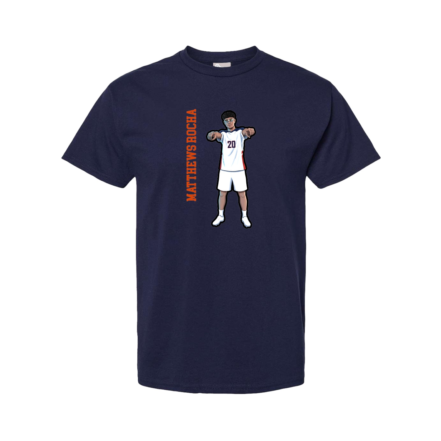 Youth Tee — Name Vertical in Navy