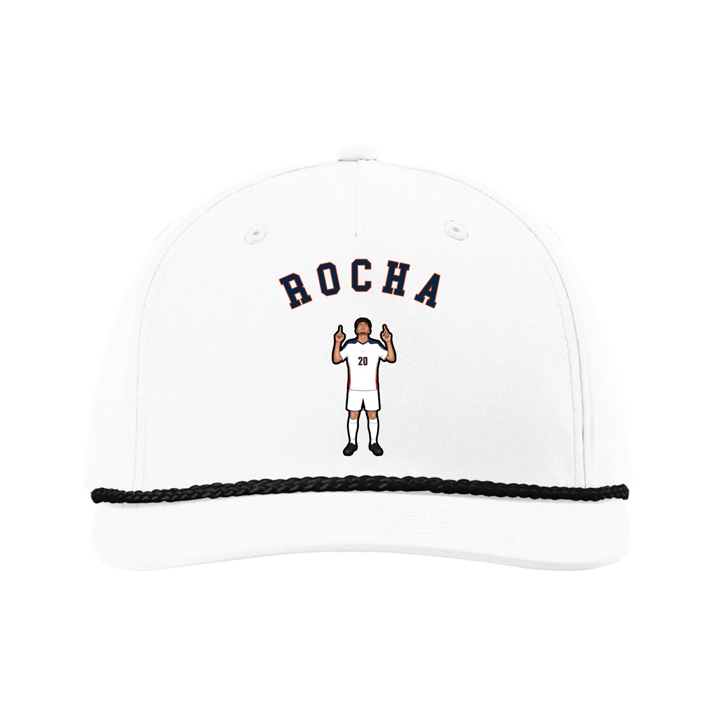 Five-Panel Classic Rope Cap — Shirsey Arch in White
