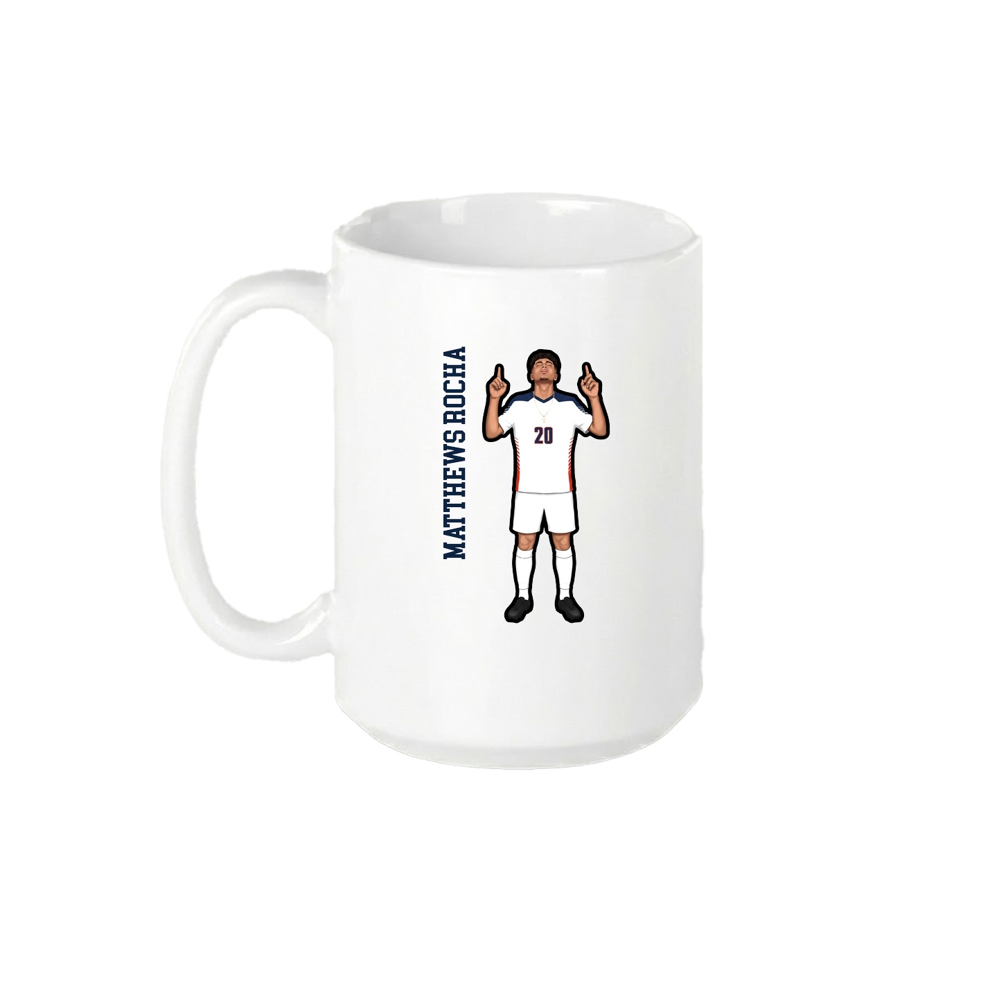15oz Coffee Mug — Name Vertical in White