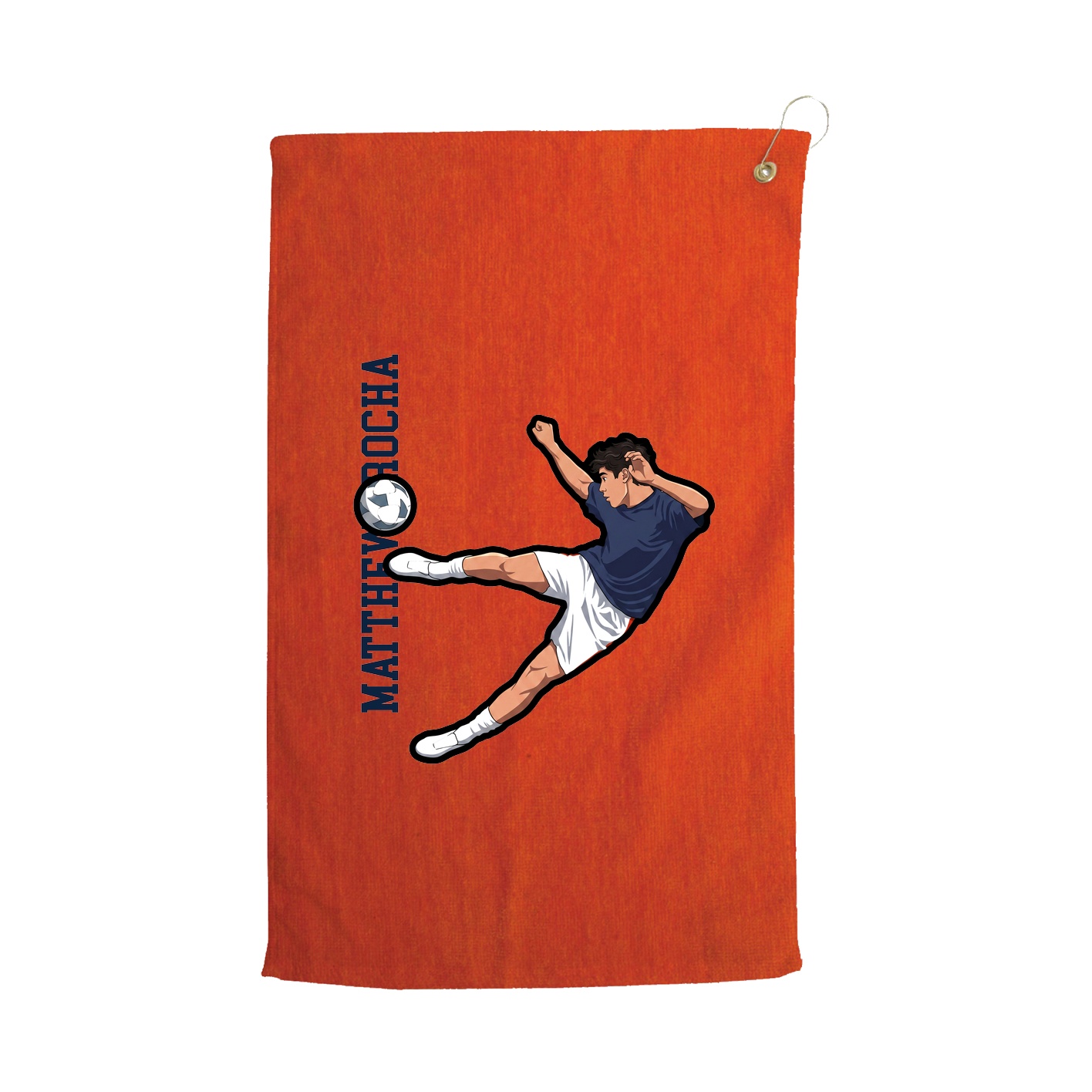 Golf Towel — Name Vertical in Orange