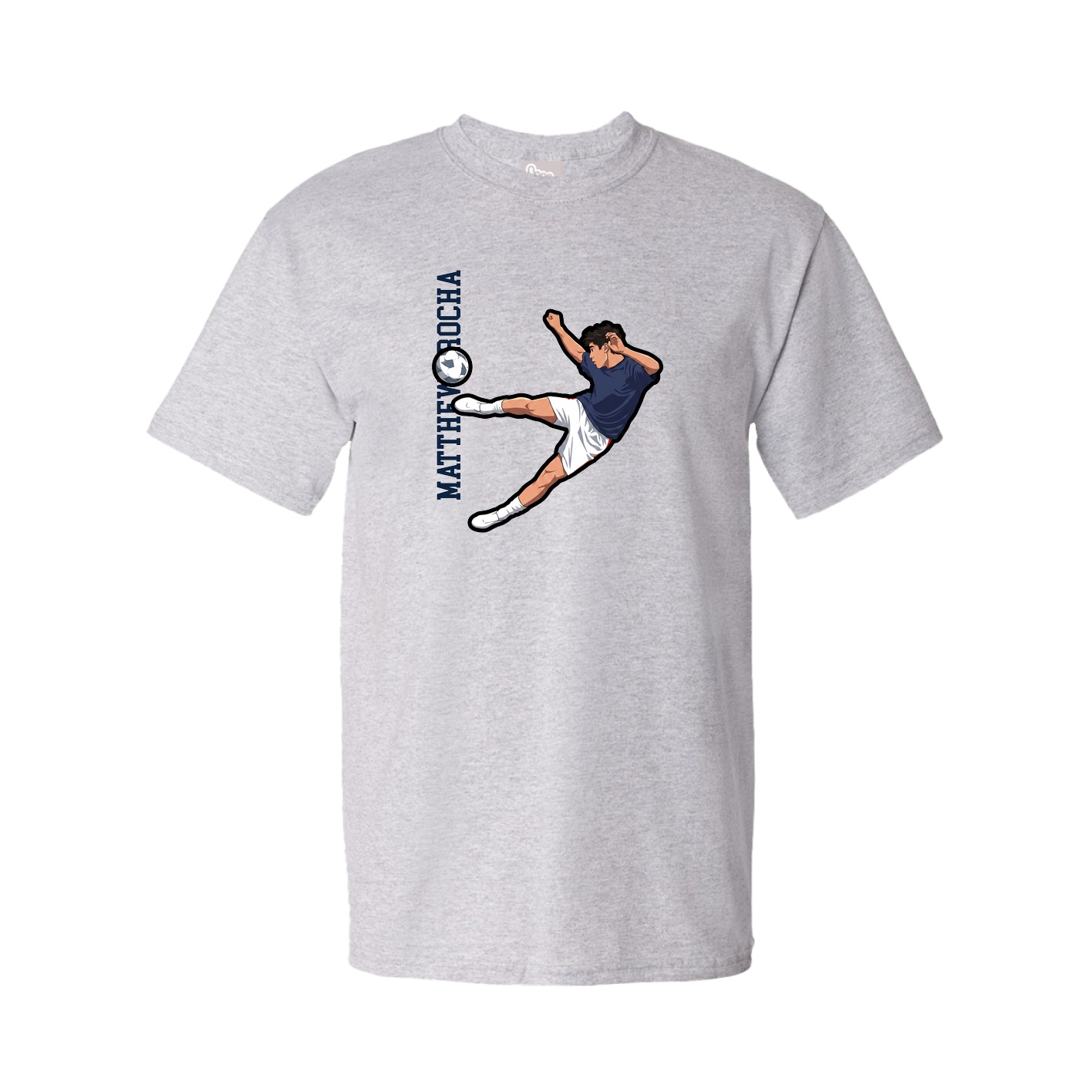 Tee — Name Vertical in Grey