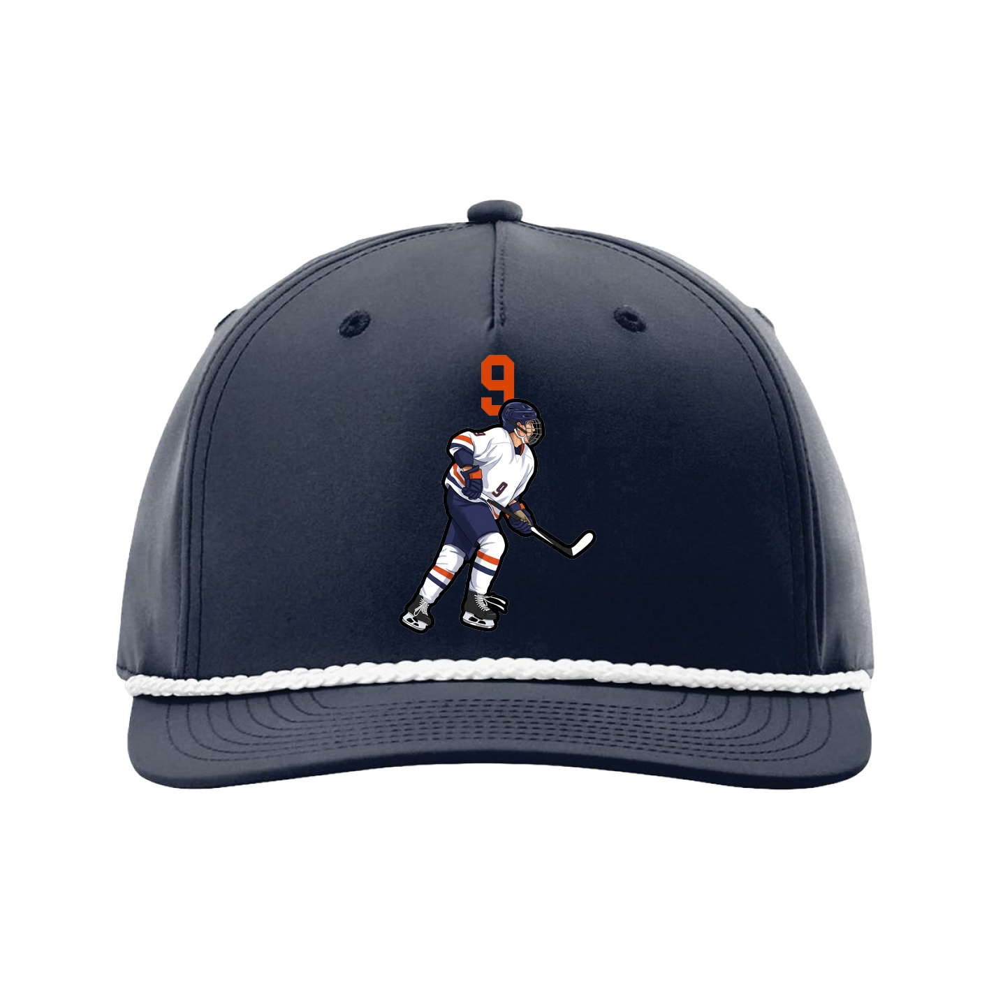 Five-Panel Classic Rope Cap — Number Top in Navy