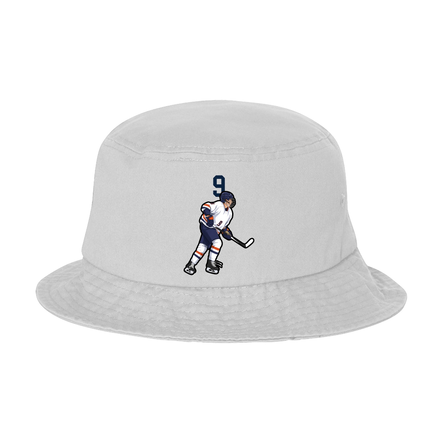 Bucket Cap — Number Top in White