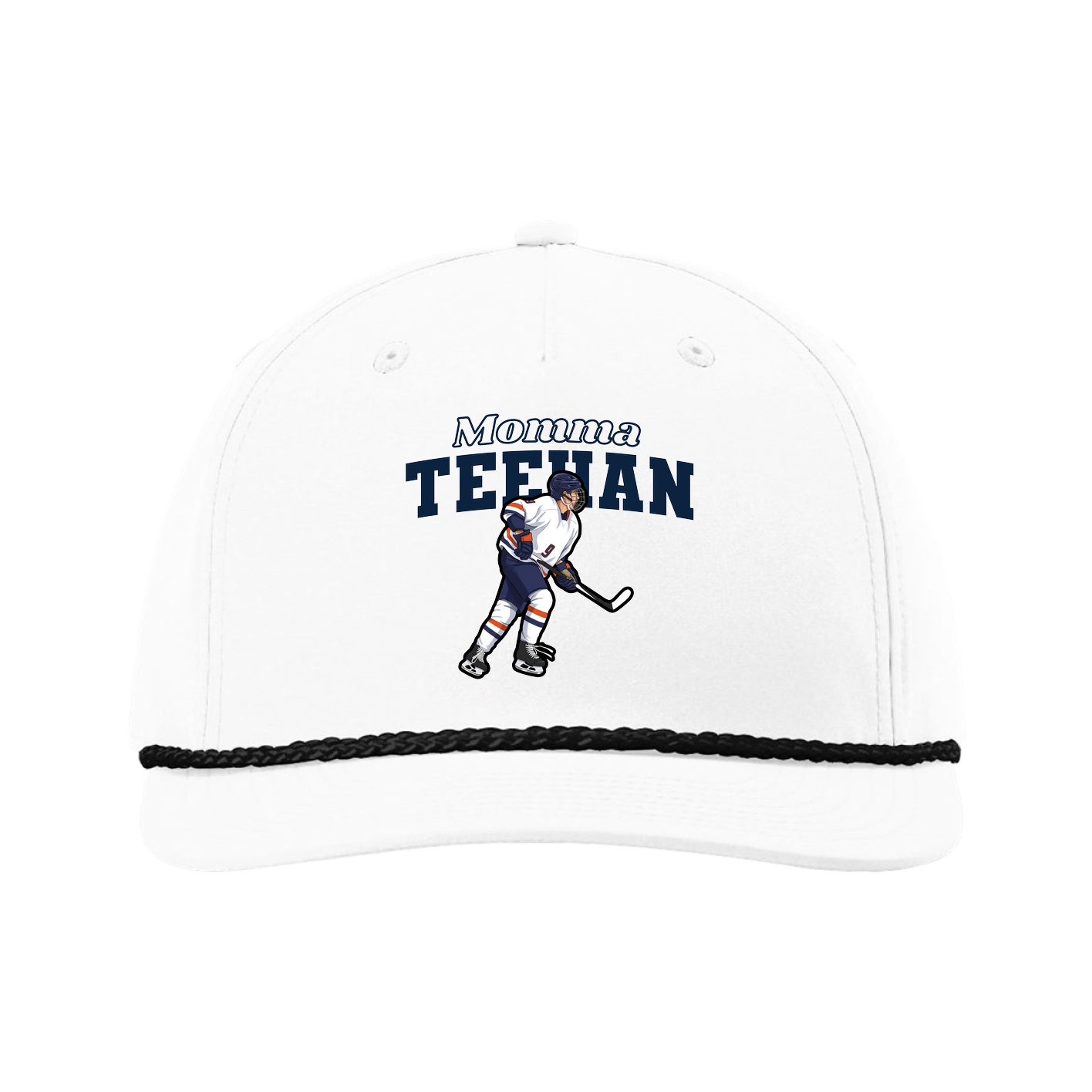 Five-Panel Classic Rope Cap — Mothers Day Block in White