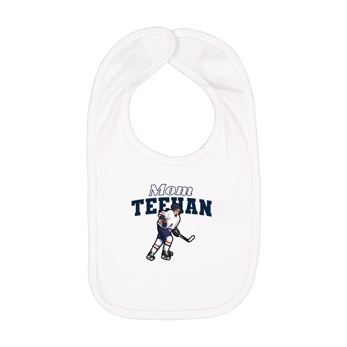 Infant Bib — Mothers Day Block in White