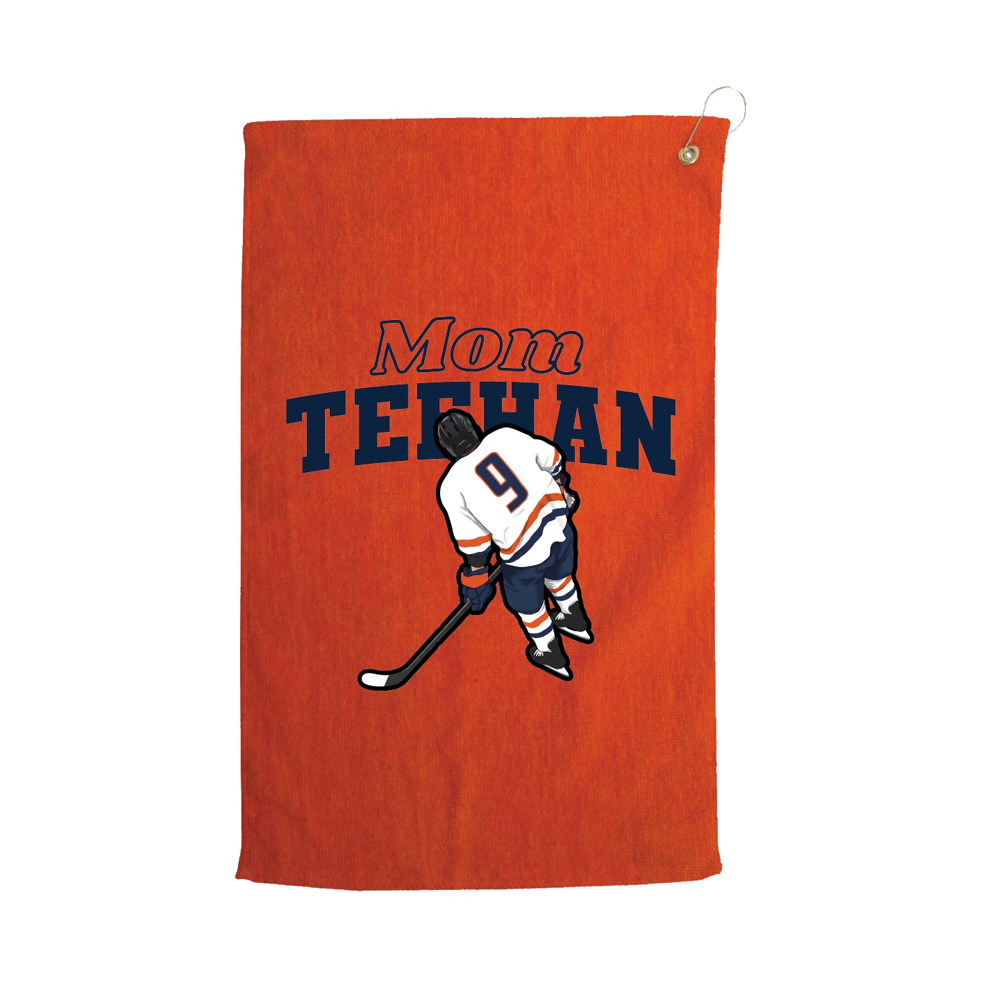 Golf Towel — Mothers Day Block in Orange