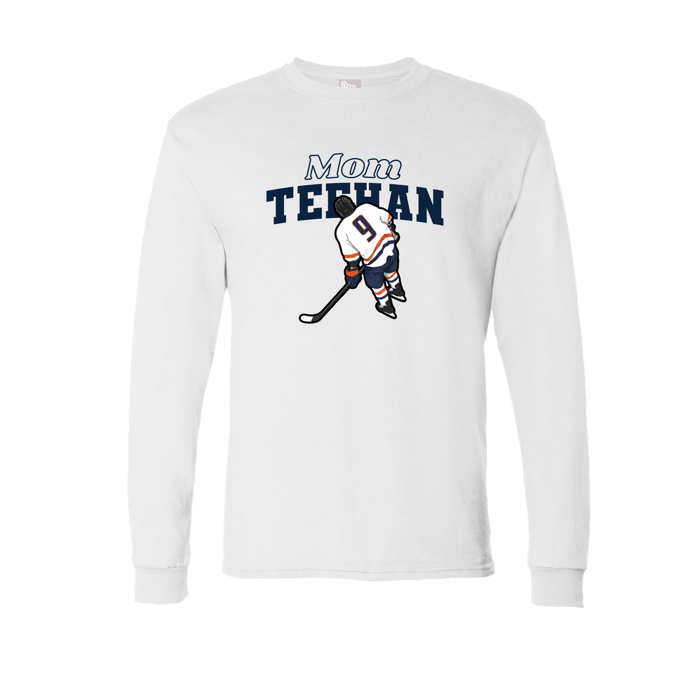 Long Sleeve Tee — Mothers Day Block in White