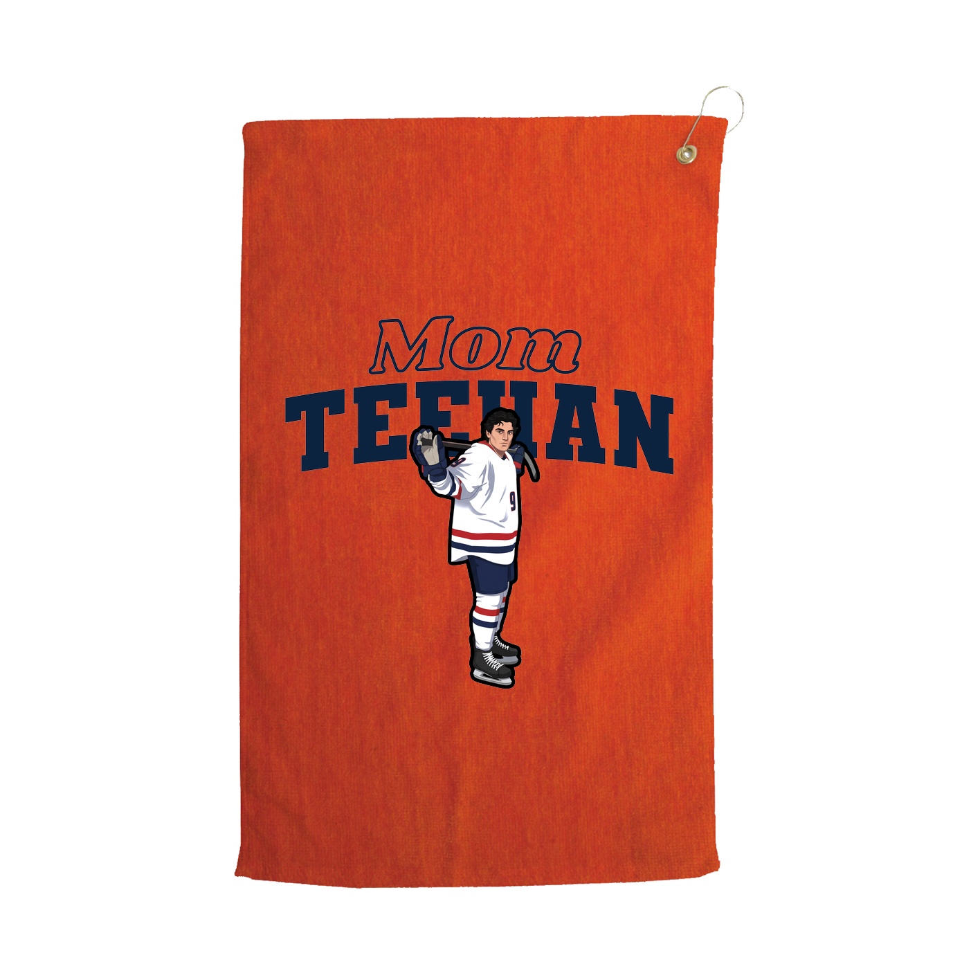 Golf Towel — Mothers Day Block in Orange