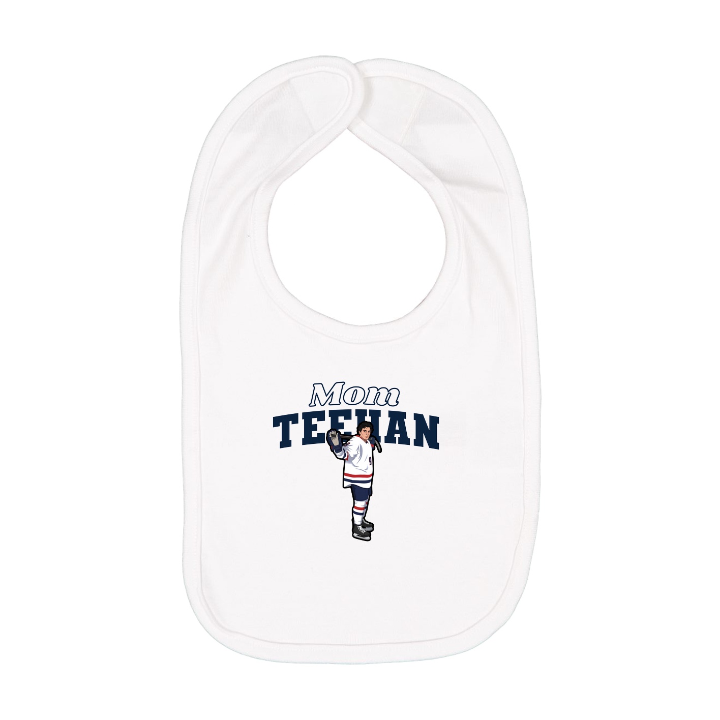 Infant Bib — Mothers Day Block in White
