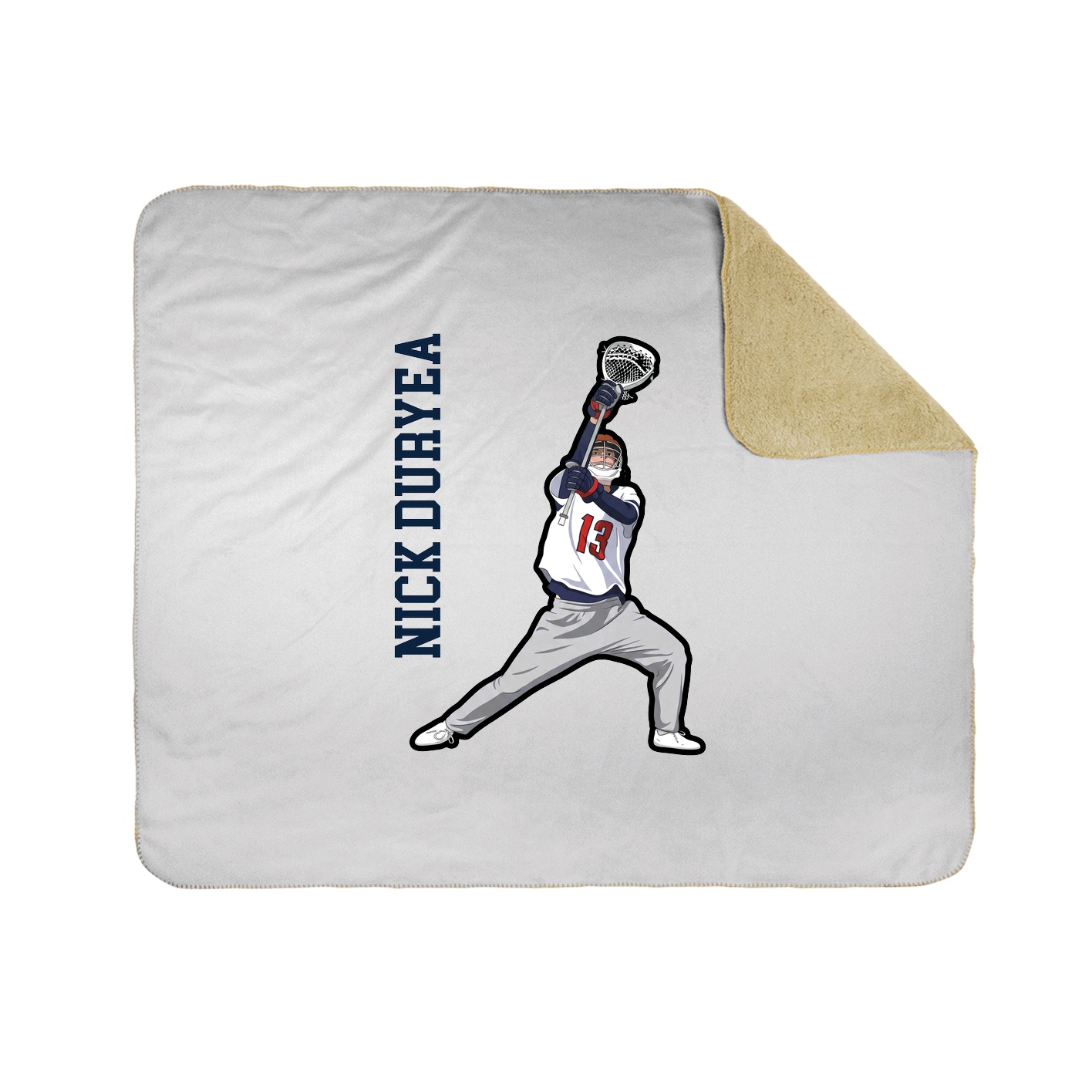Throw Blanket — Name Vertical in White