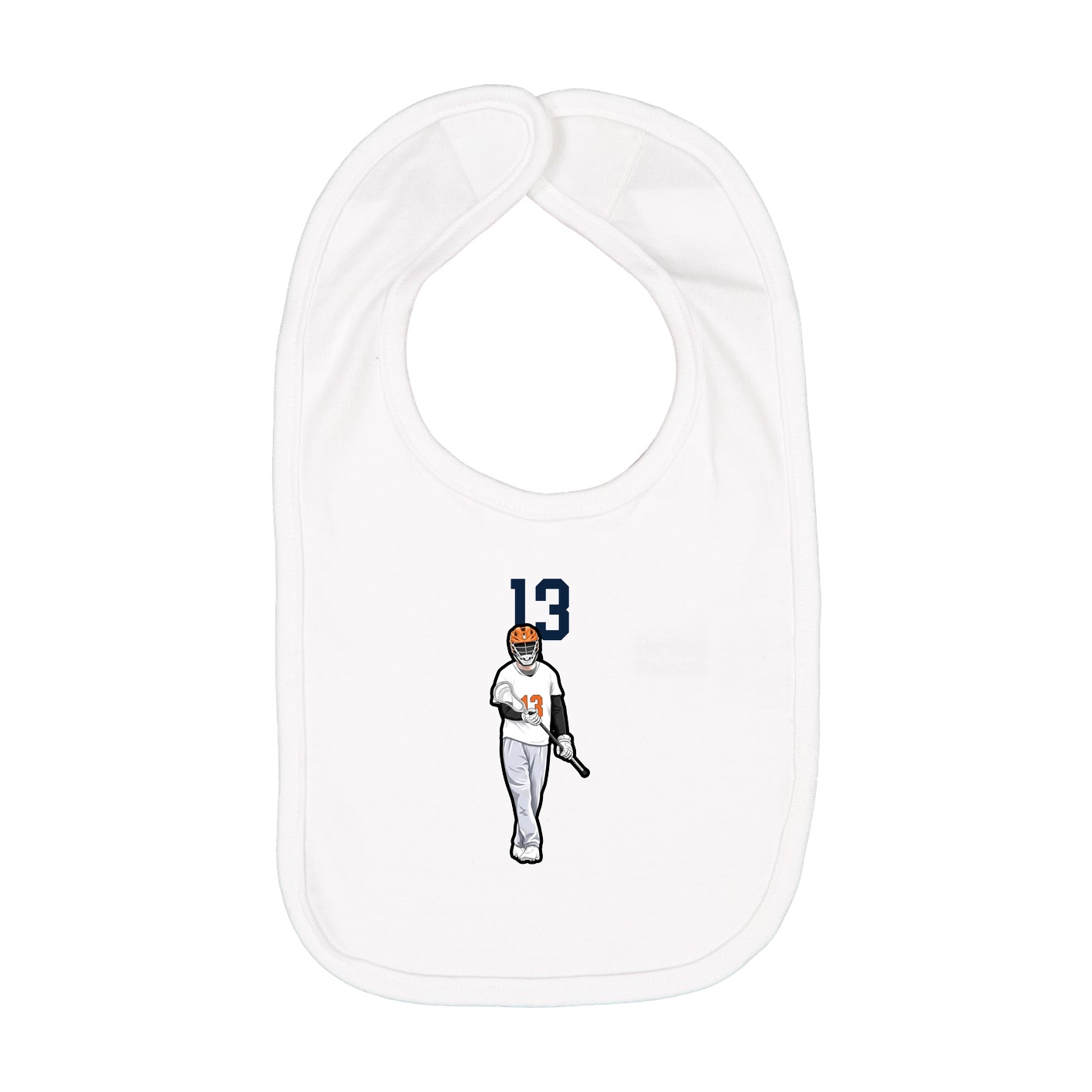 Infant Bib — Number Top in White