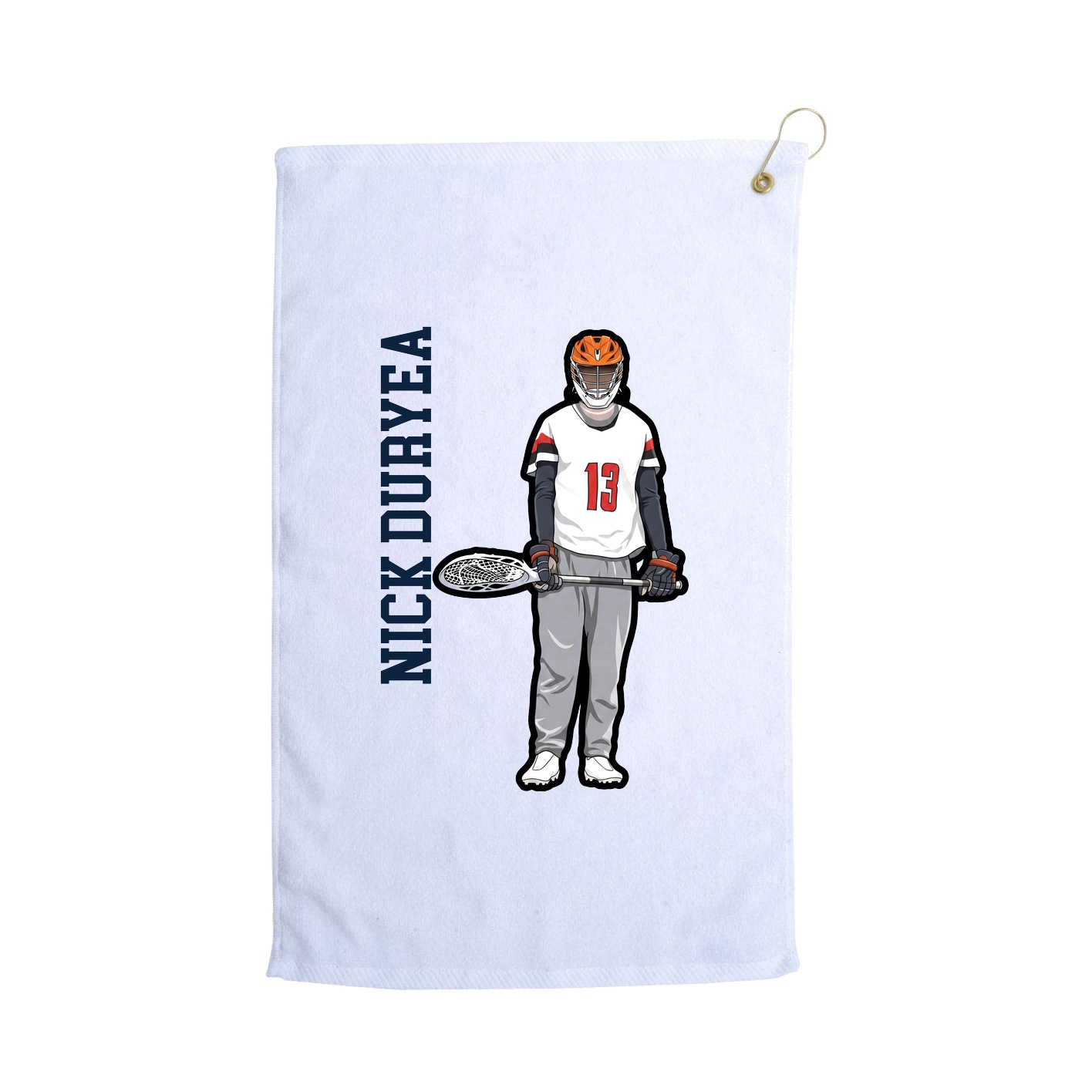 Golf Towel — Name Vertical in White