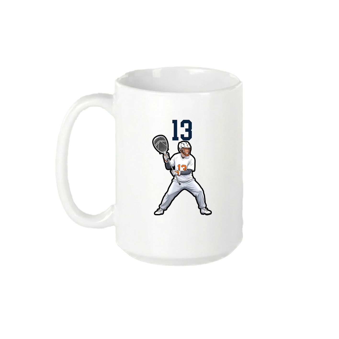 15oz Coffee Mug — Number Top in White