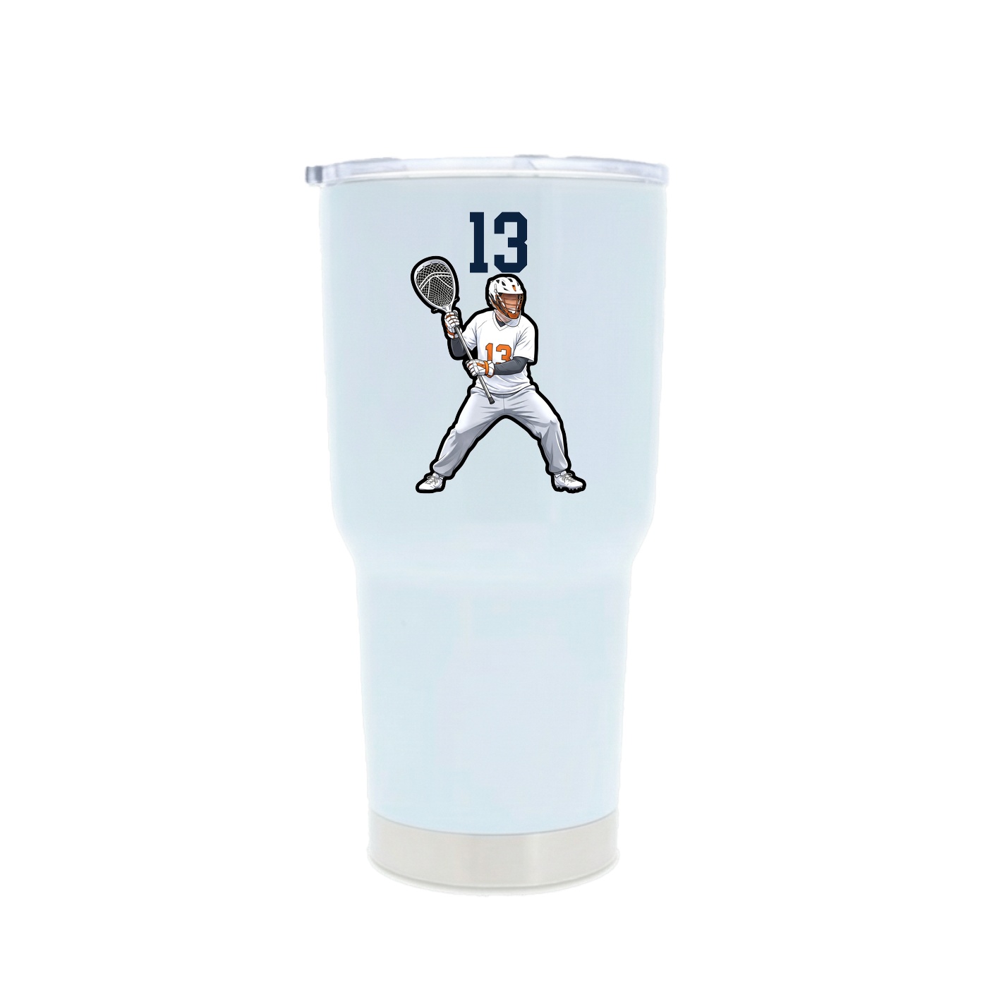 30oz Stainless Steel Tumbler — Number Top in White