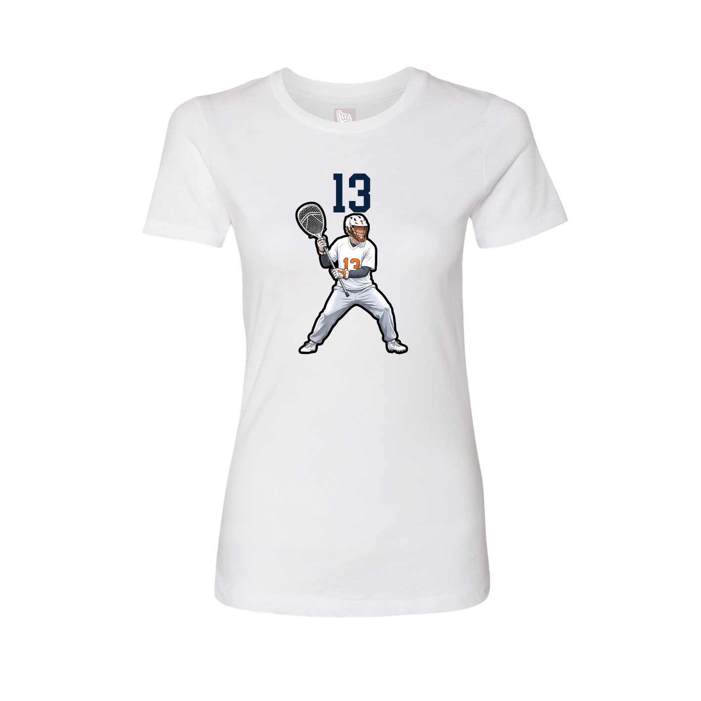 Fitted Women's Tee — Number Top in White