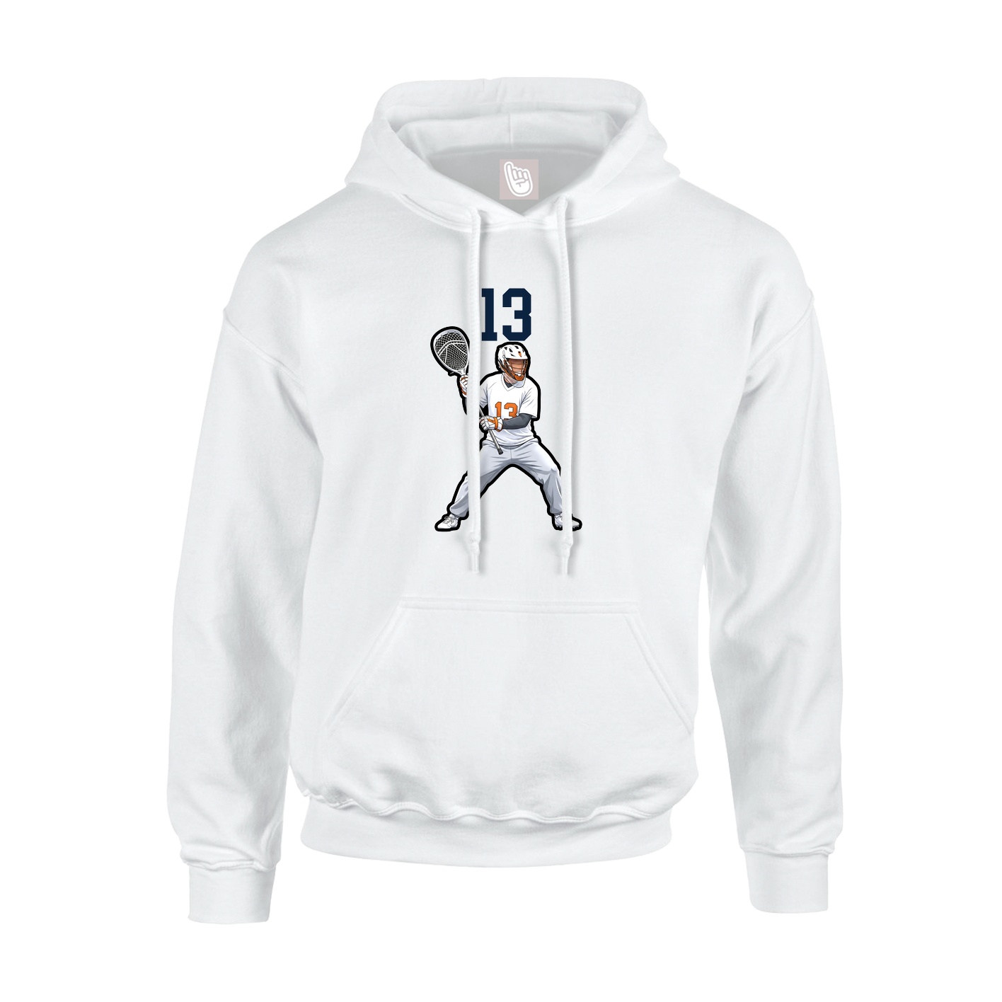 Youth Hoodie — Number Top in White