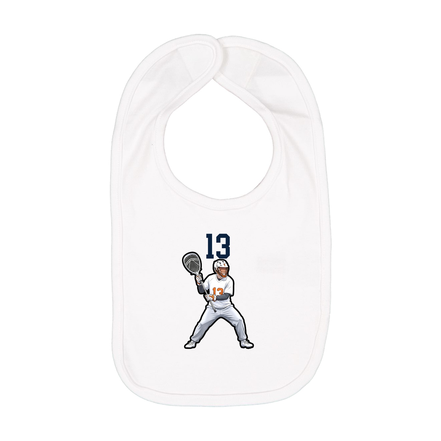 Infant Bib — Number Top in White