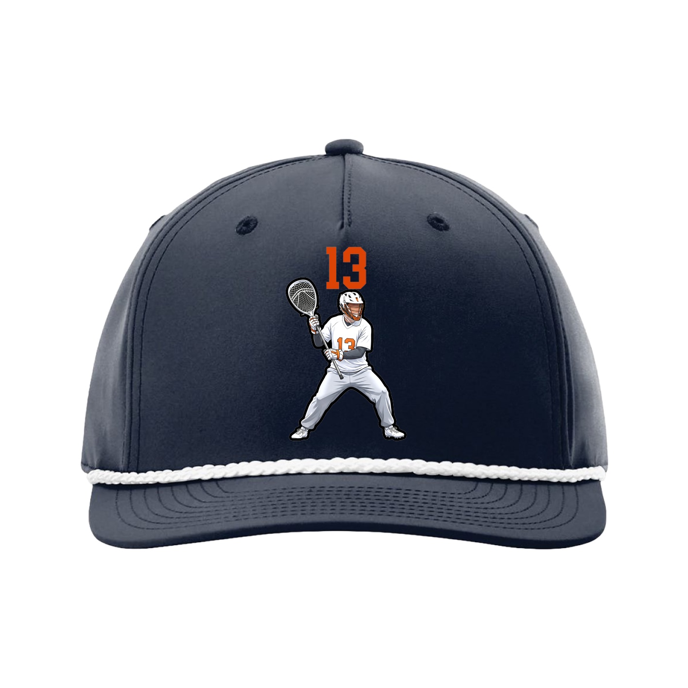 Five-Panel Classic Rope Cap — Number Top in Navy