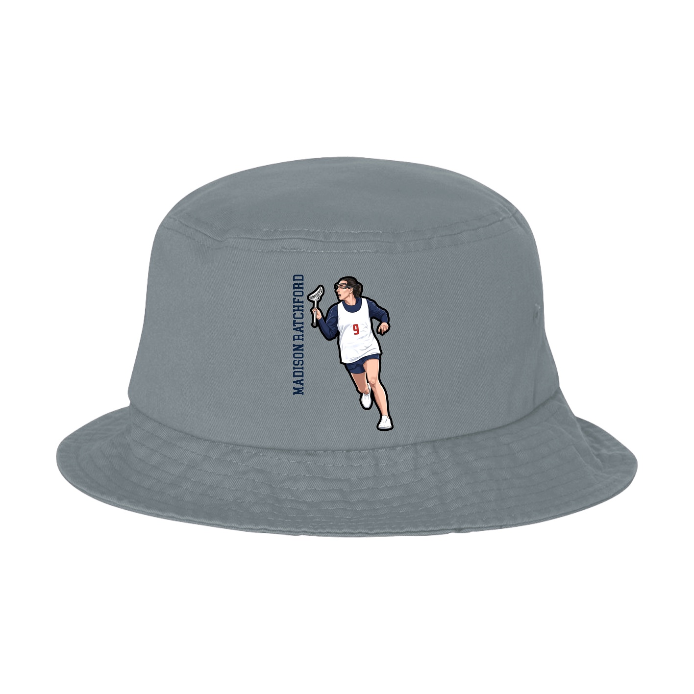 Bucket Cap — Name Vertical in Grey