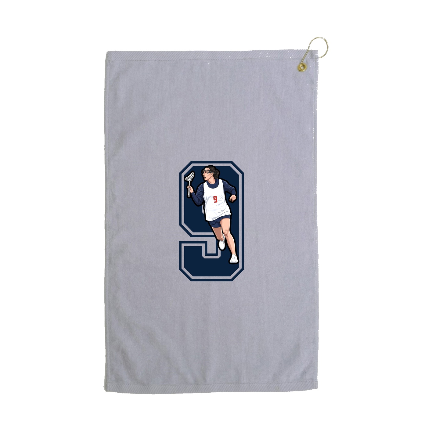 Golf Towel — Number in Grey