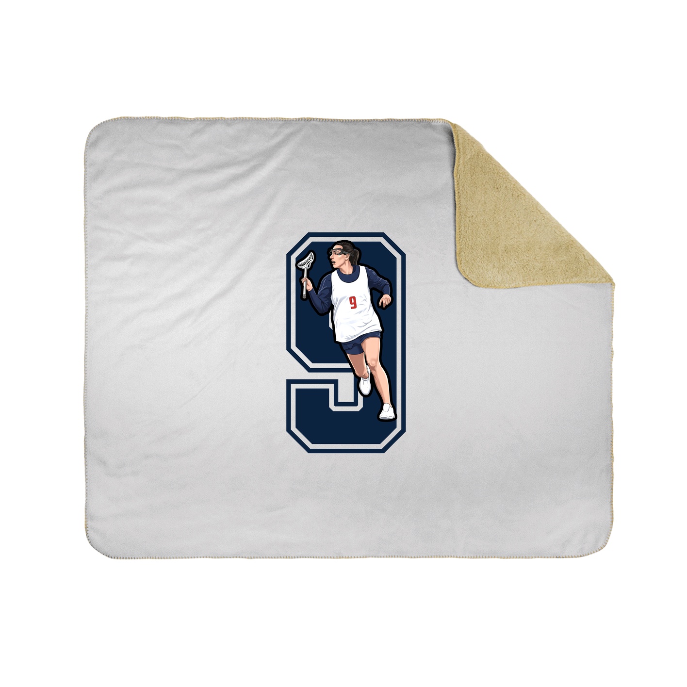 Throw Blanket — Number in White