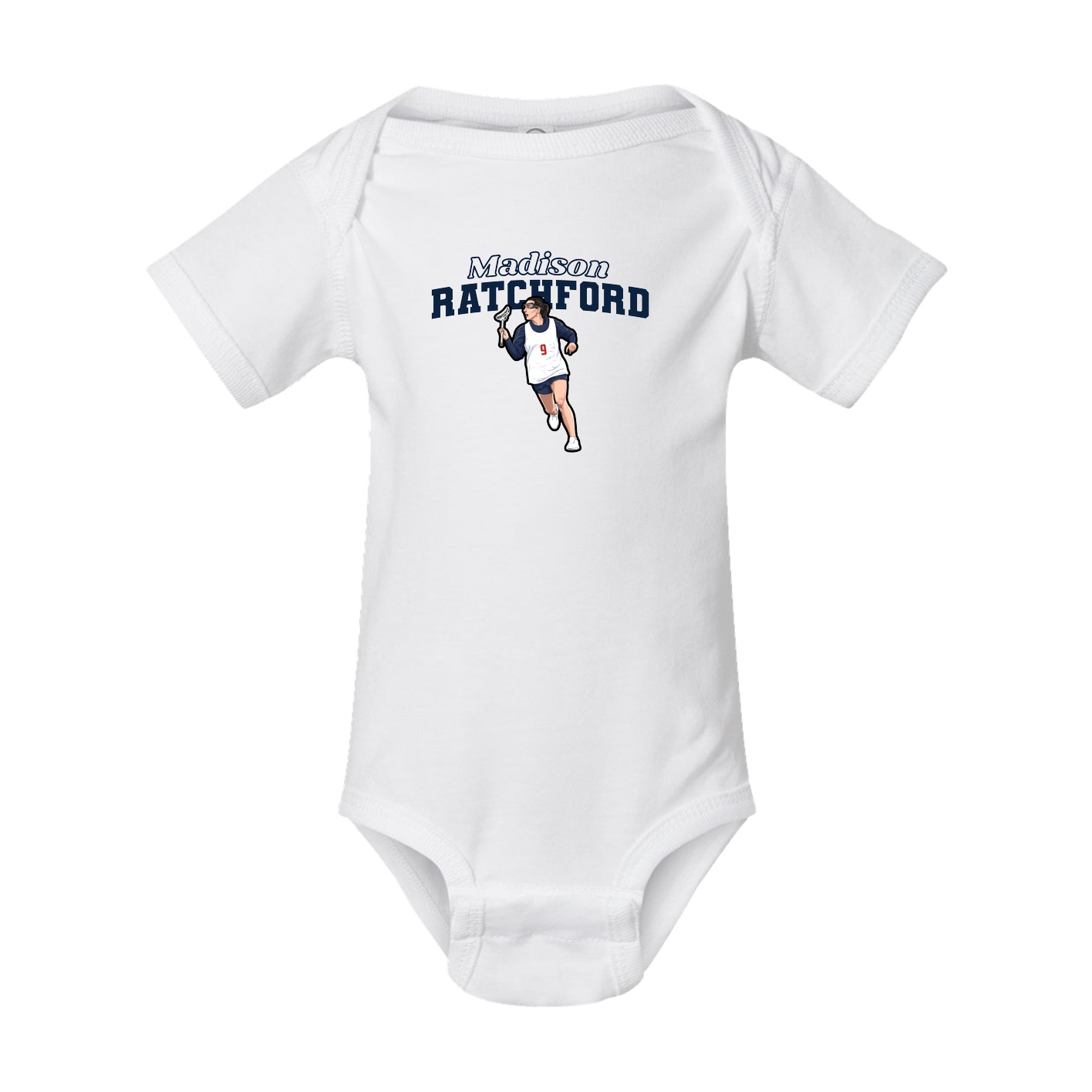 Baby Onesie — Name Arch in White