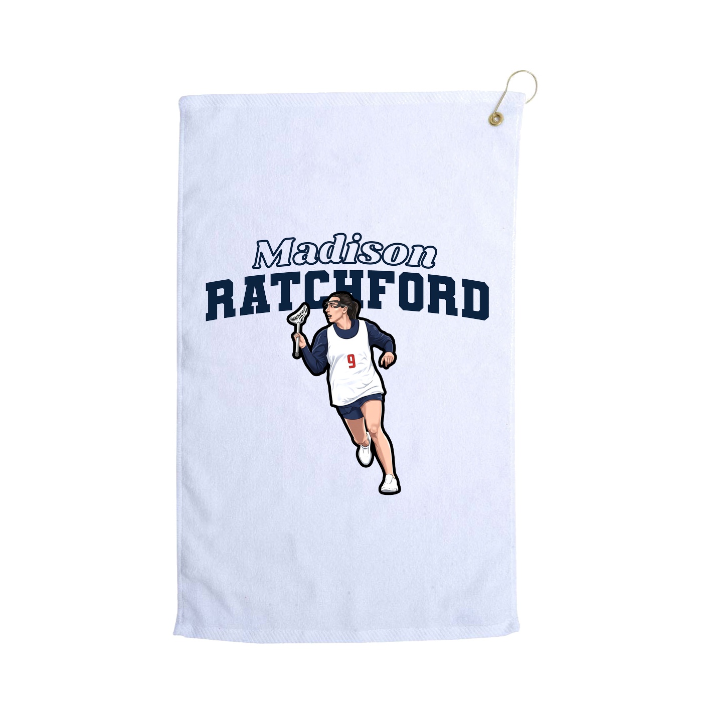 Golf Towel — Name Arch in White