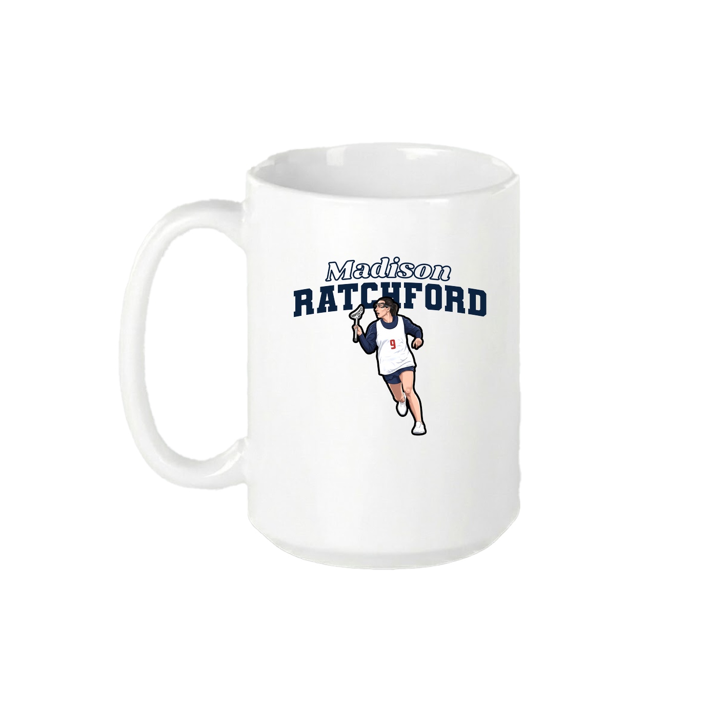 15oz Coffee Mug — Name Arch in White