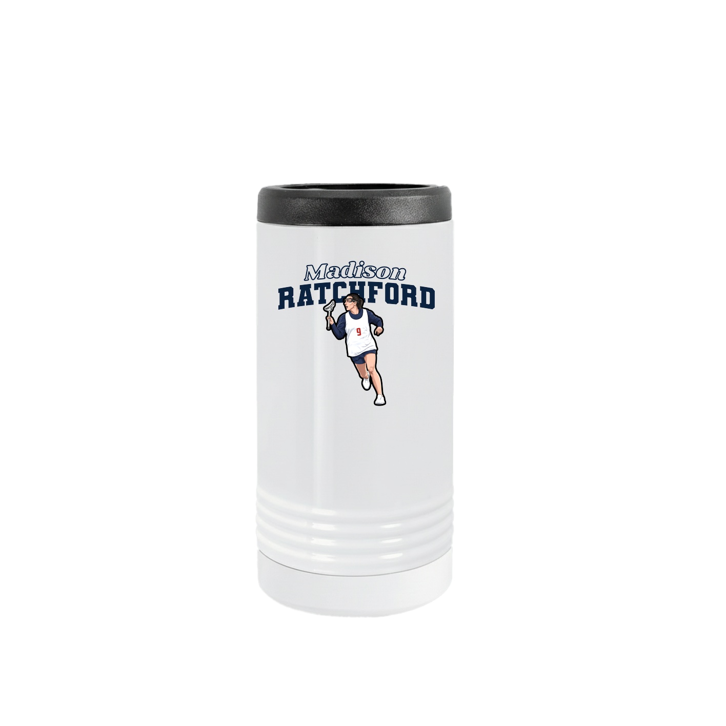 Slim Beverage Holder — Name Arch in White