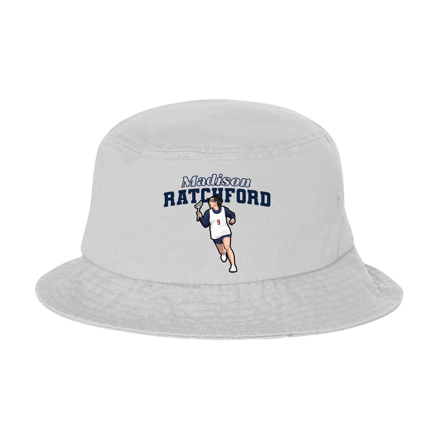 Bucket Cap — Name Arch in White