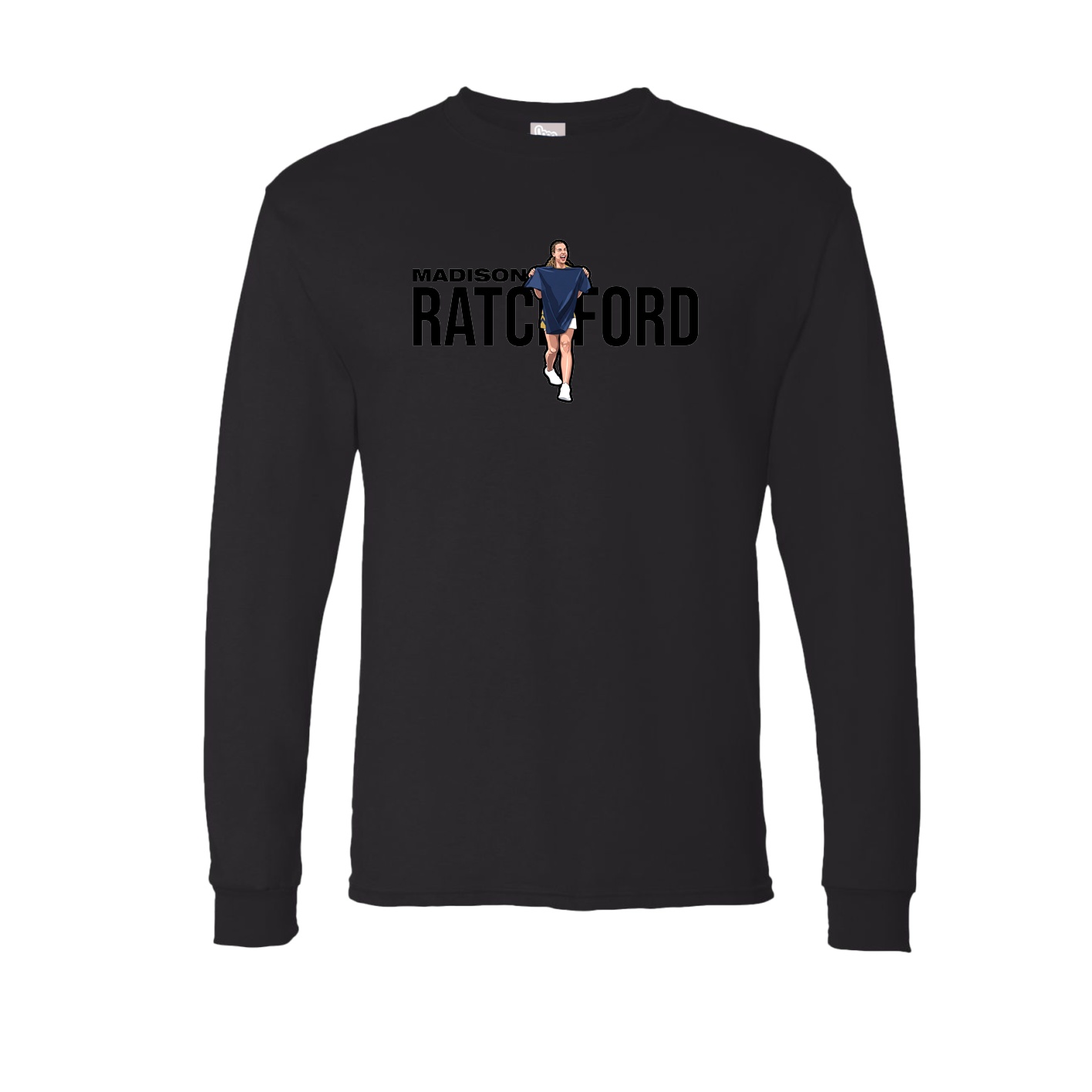 Long Sleeve Tee — Player Name in Black