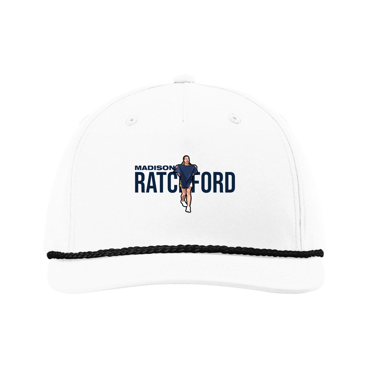 Five-Panel Classic Rope Cap — Player Name in White