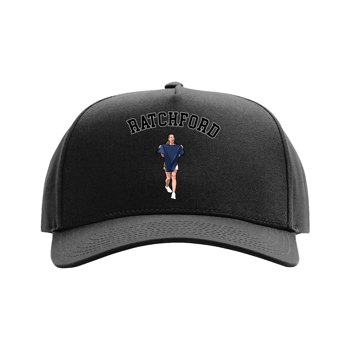 Full Fabric Five-Panel Champ Cap — Shirsey Arch in Black