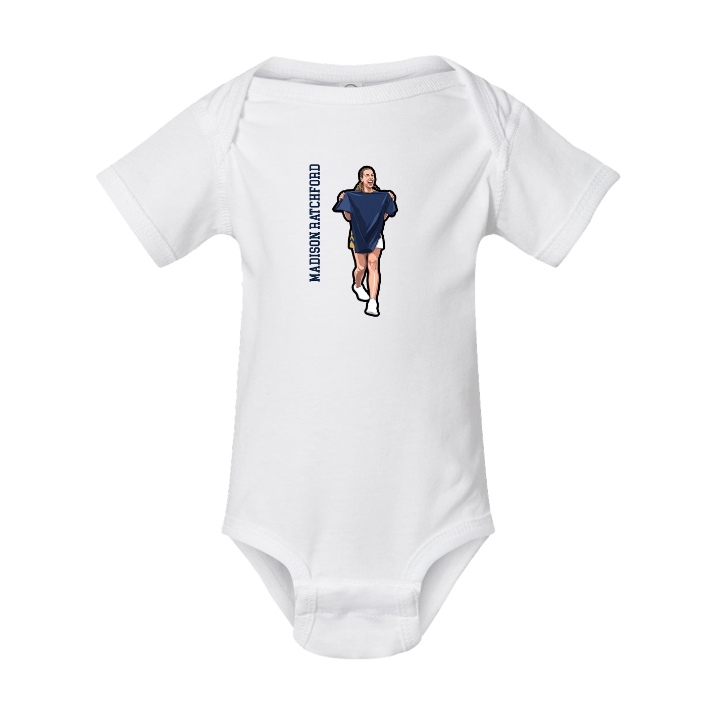 Baby Onesie — Name Vertical in White
