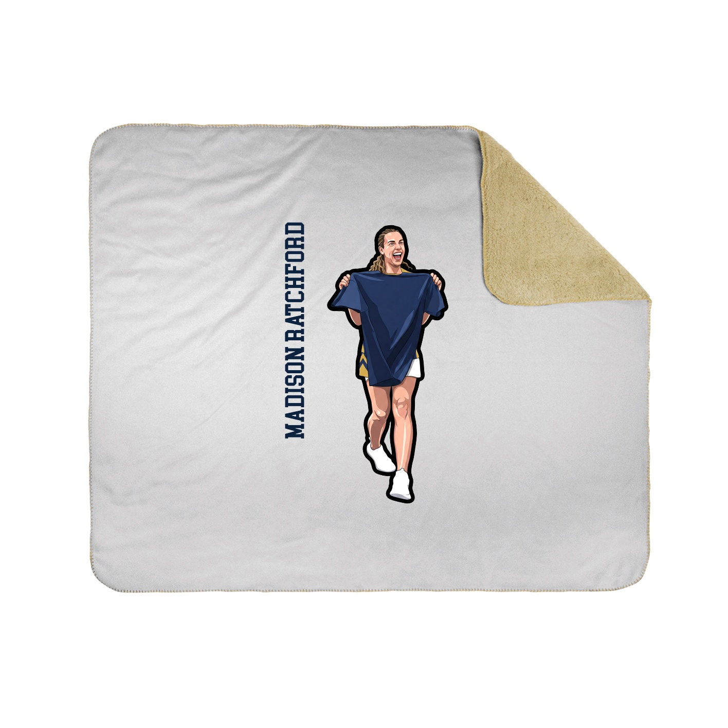 Throw Blanket — Name Vertical in White