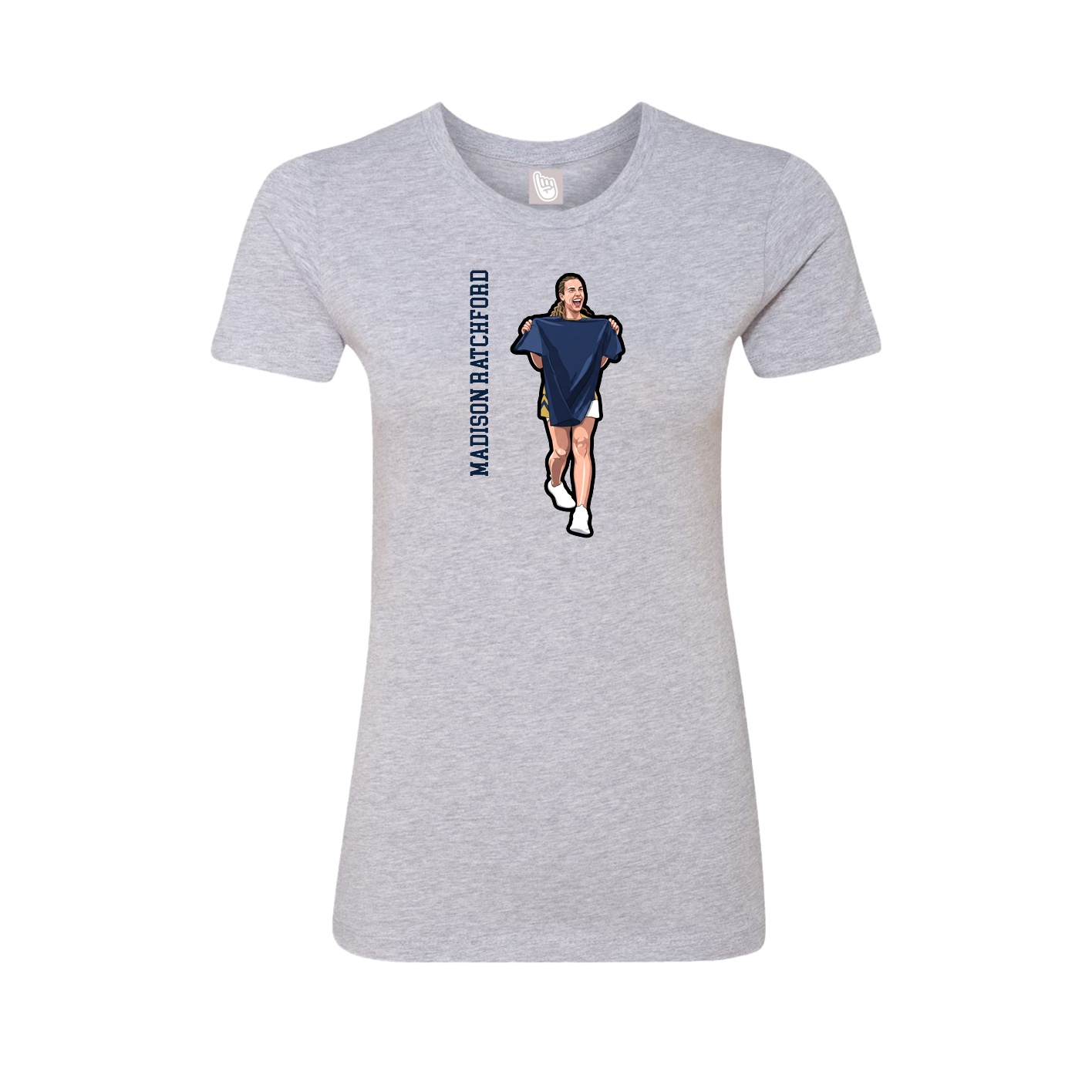 Womens Tee — Name Vertical in Grey