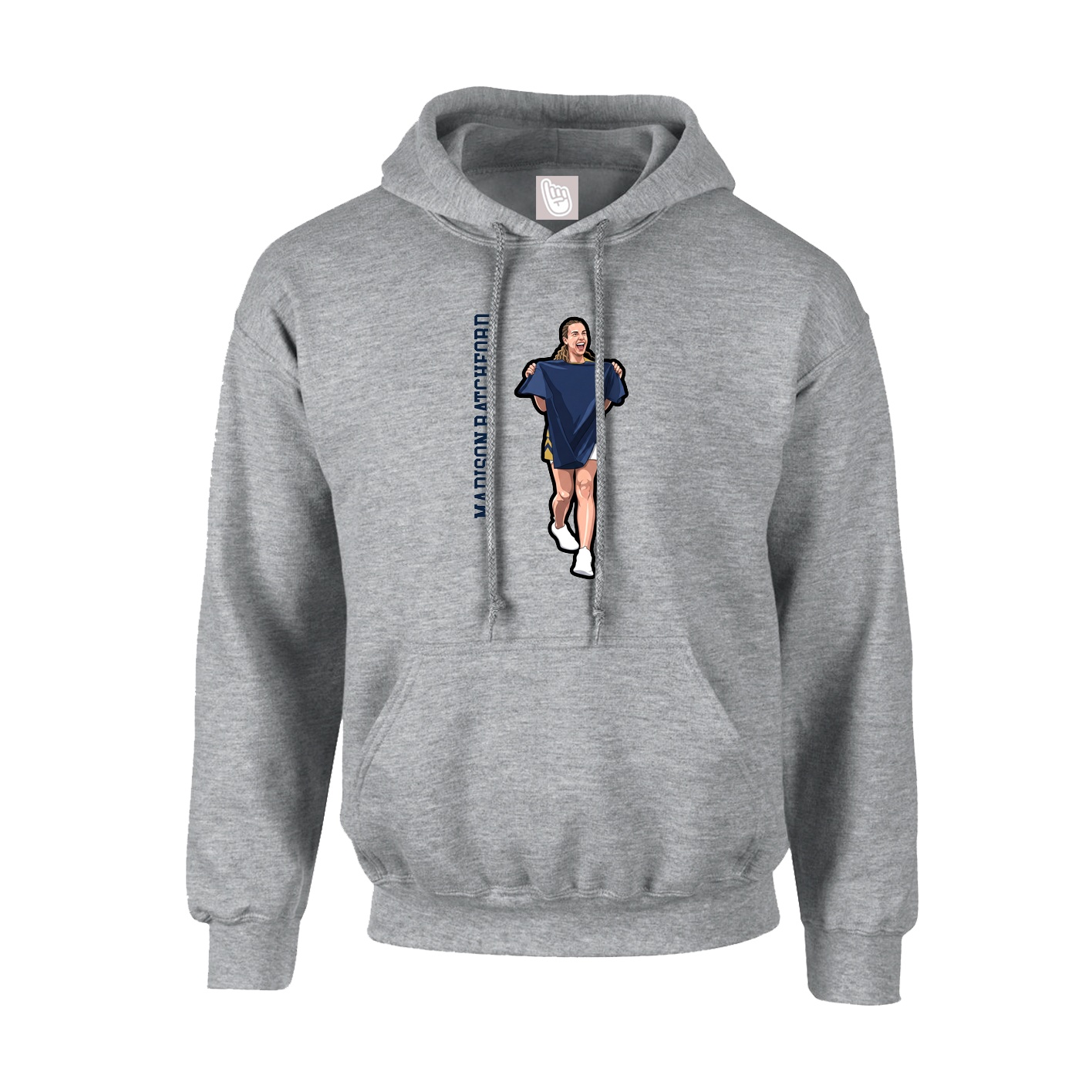 Hoodie — Name Vertical in Grey