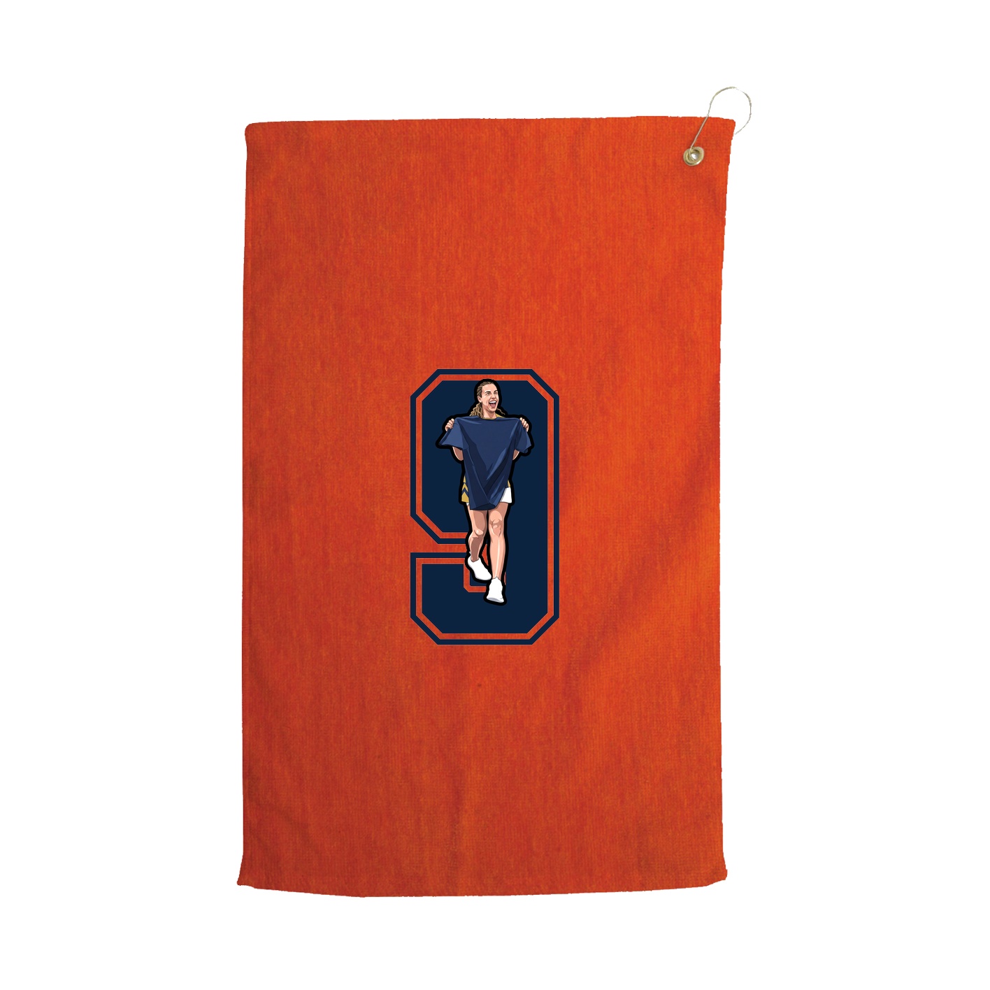 Golf Towel — Number in Orange