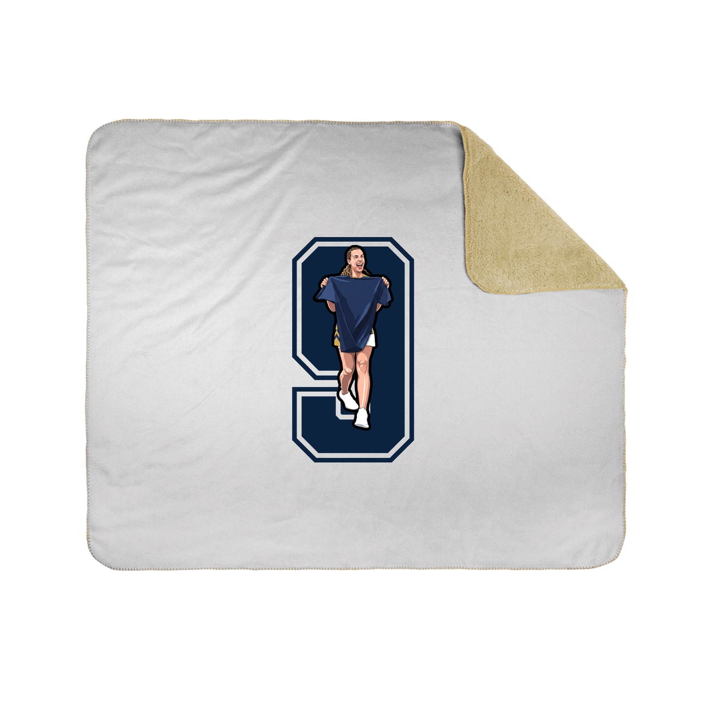 Throw Blanket — Number in White