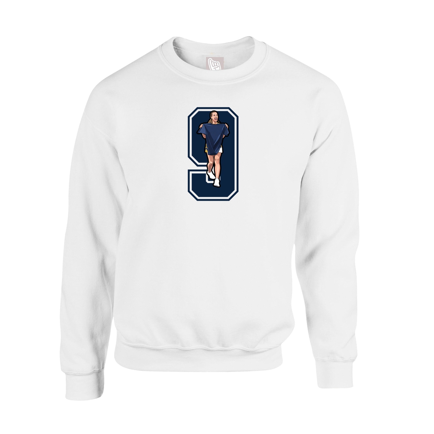 Fleece Crew — Number in White