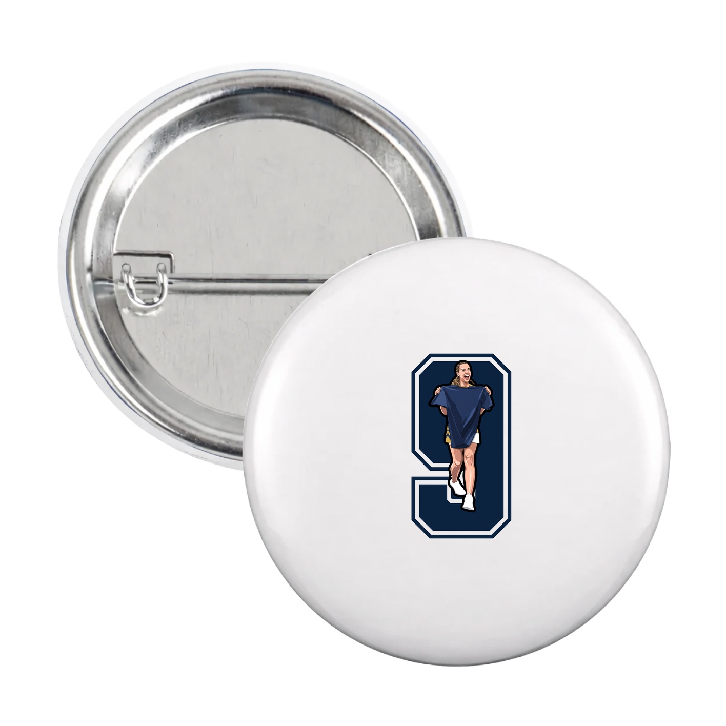 Game Day Button — Number in White