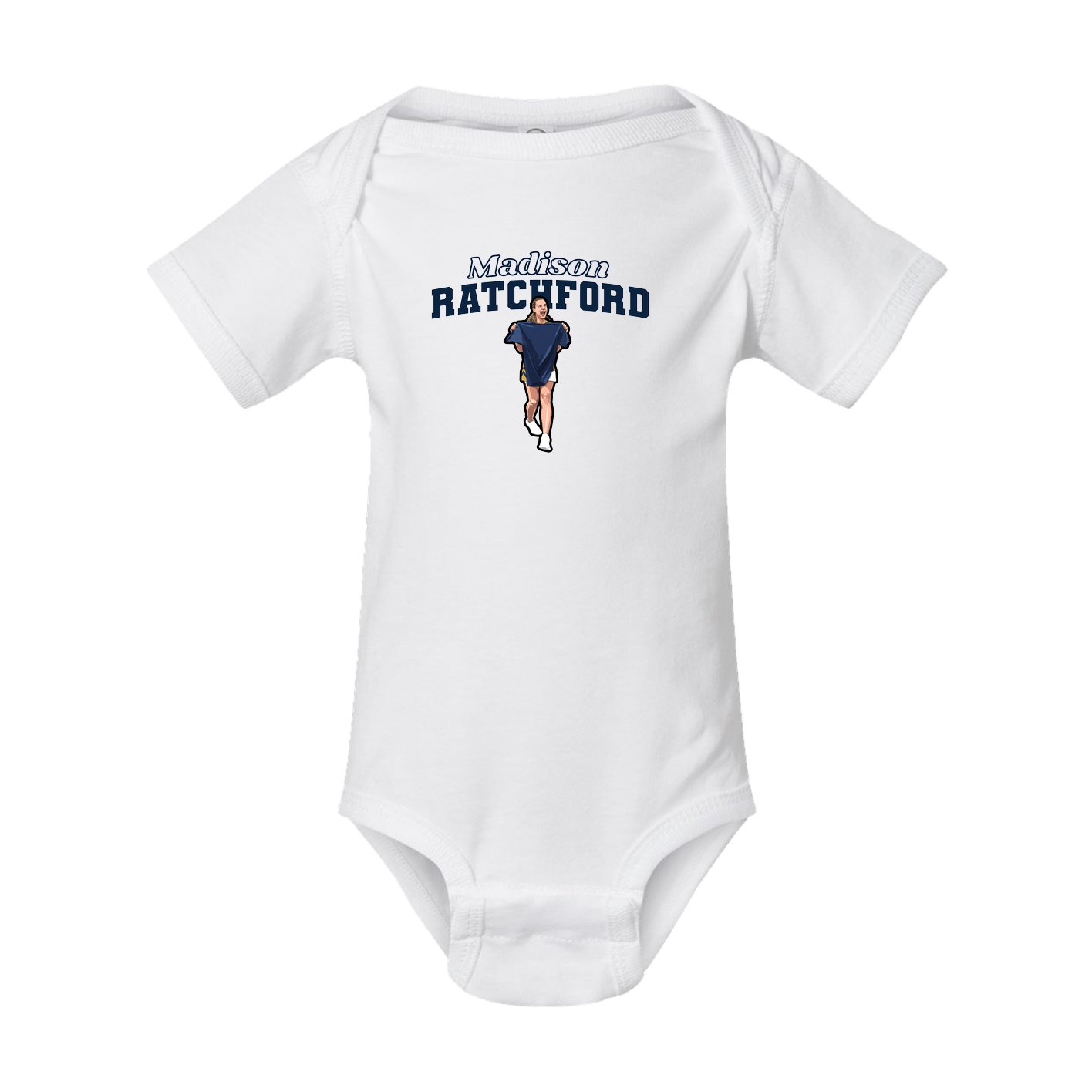 Baby Onesie — Name Arch in White