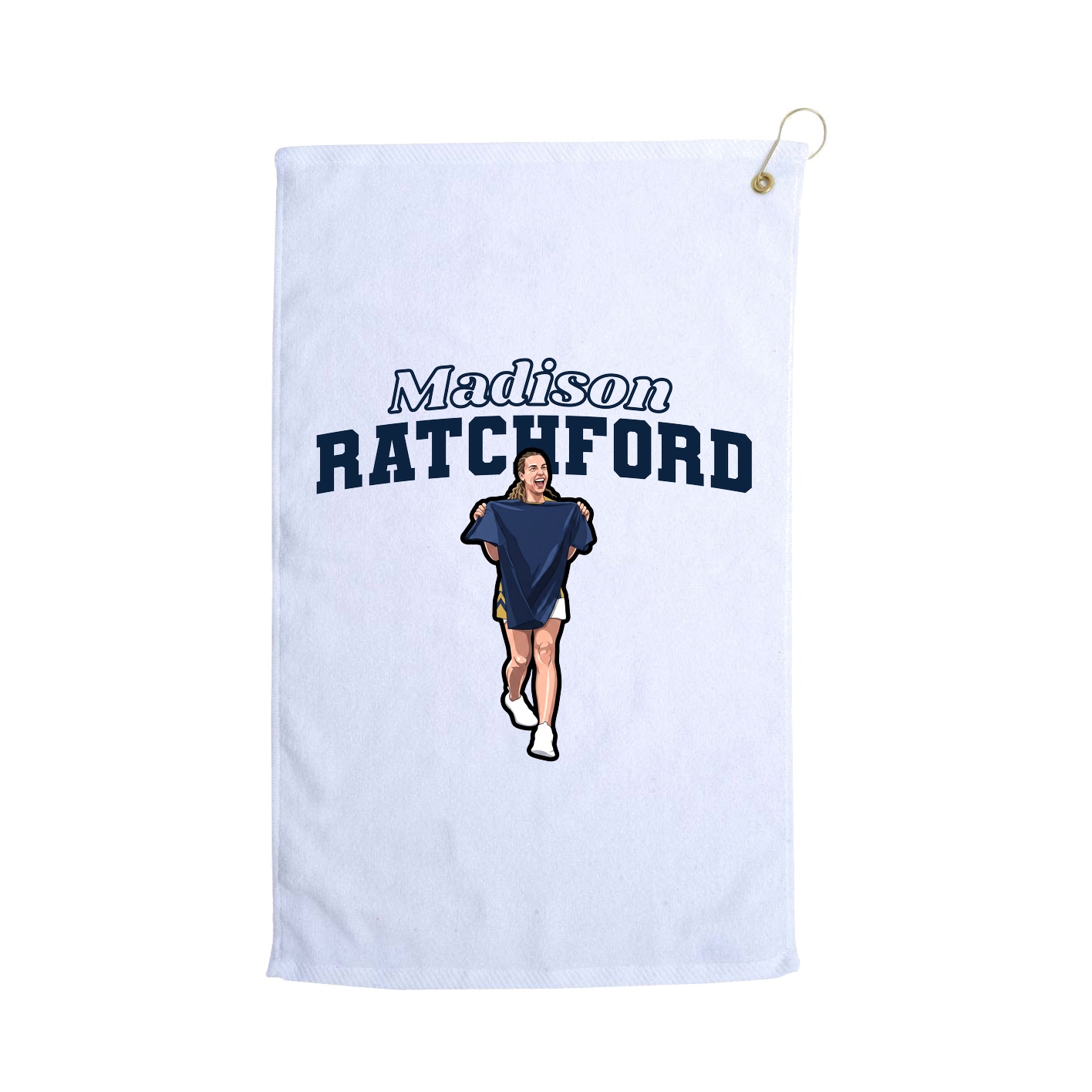 Golf Towel — Name Arch in White