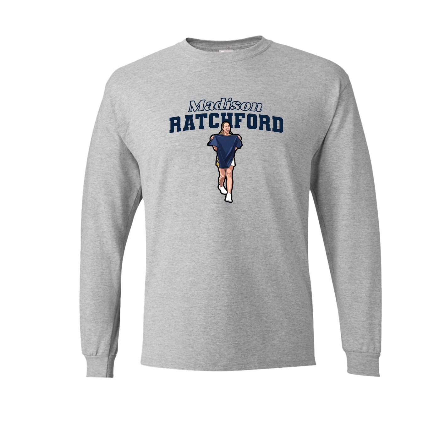 Long Sleeve Tee — Name Arch in Grey