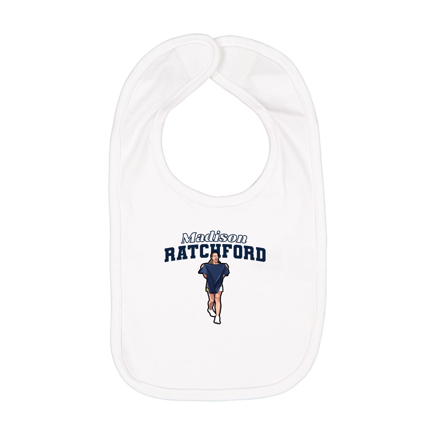 Infant Bib — Name Arch in White
