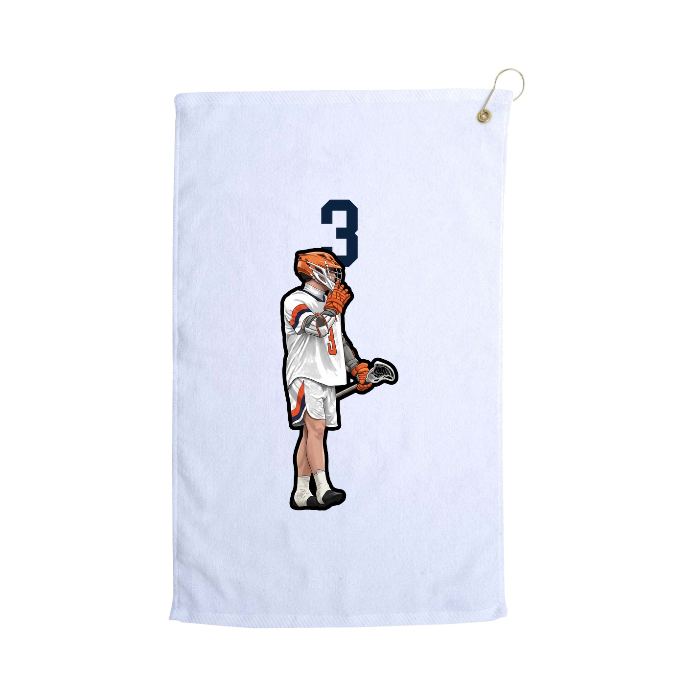 Golf Towel — Number Top in White
