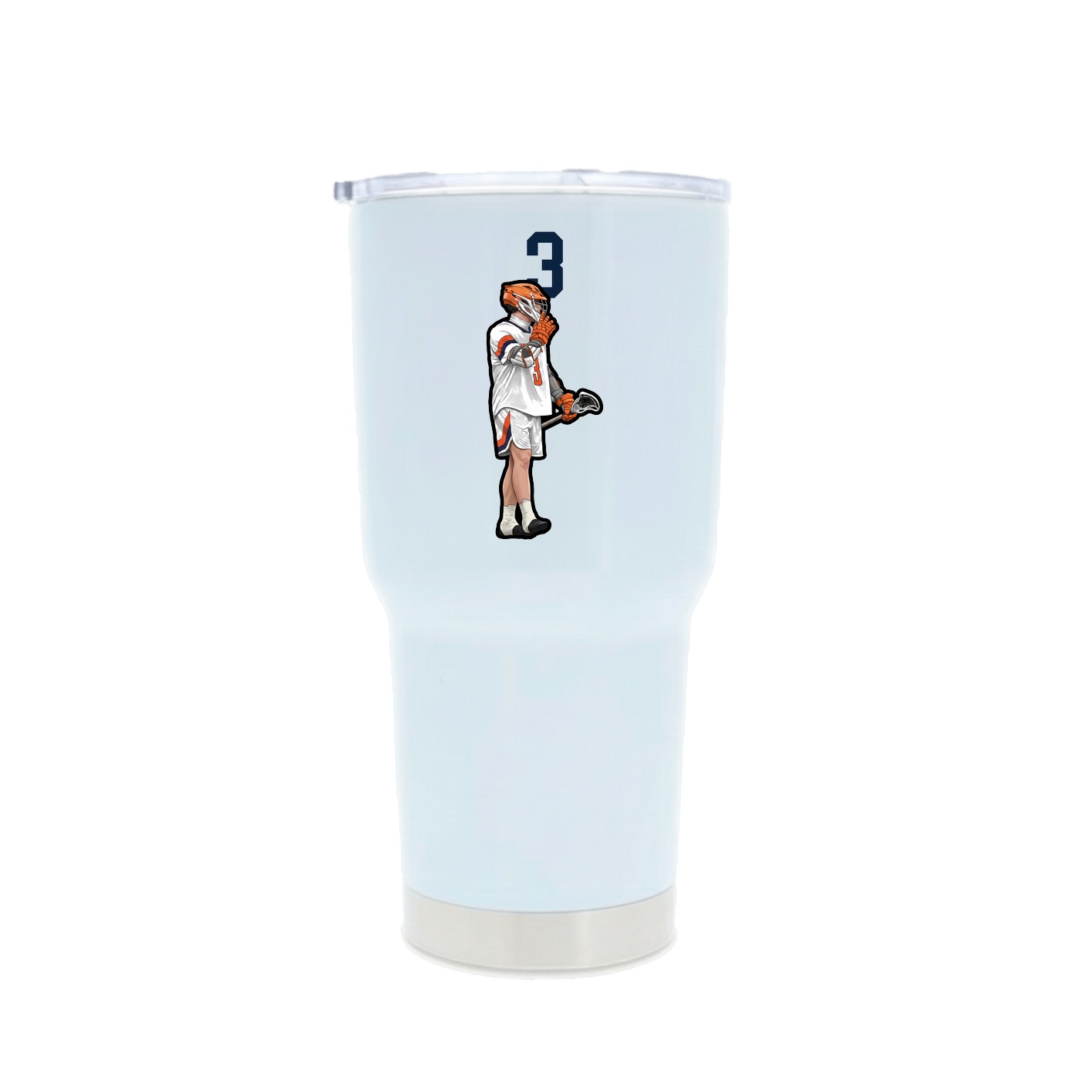 30oz Stainless Steel Tumbler — Number Top in White