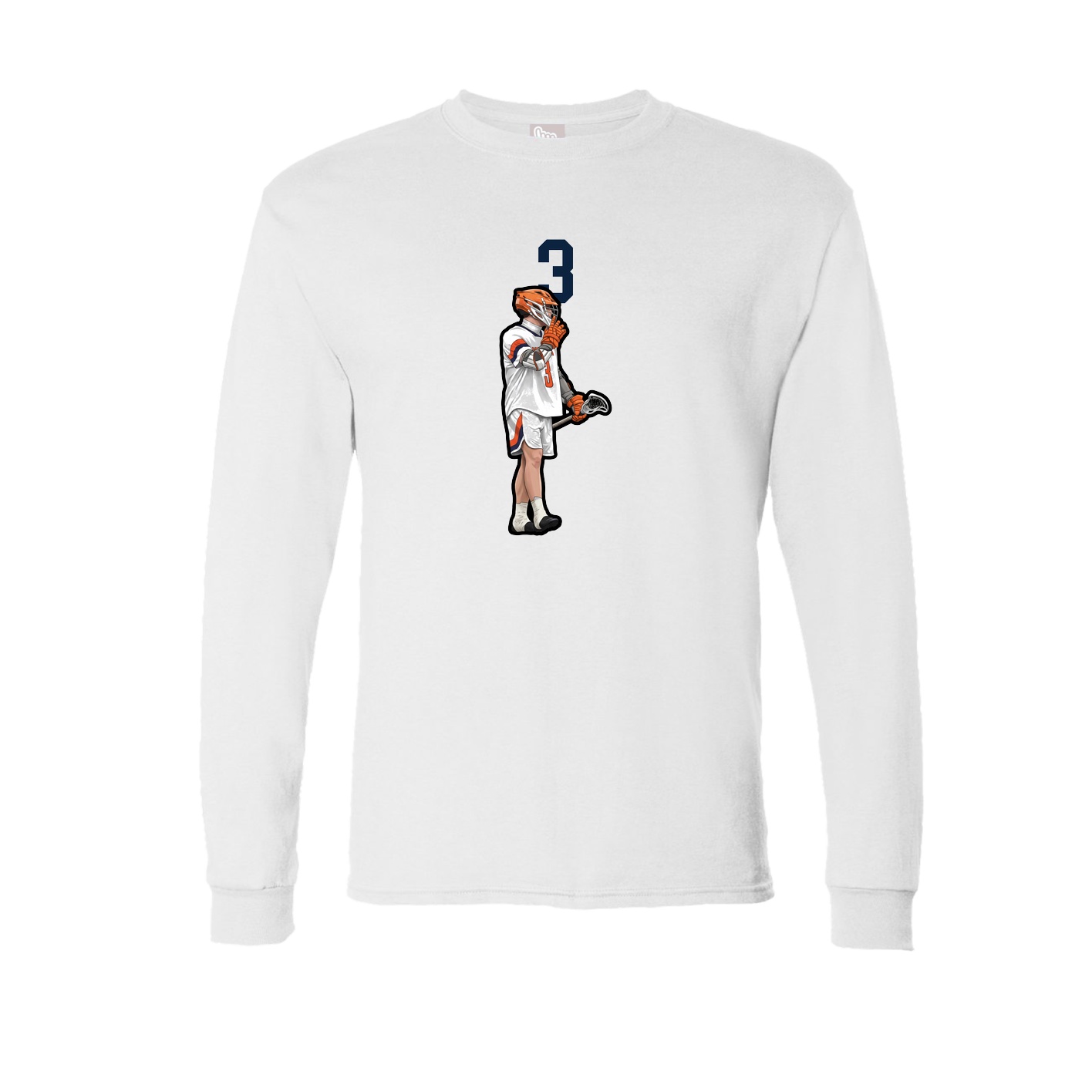 Long Sleeve Tee — Number Top in White
