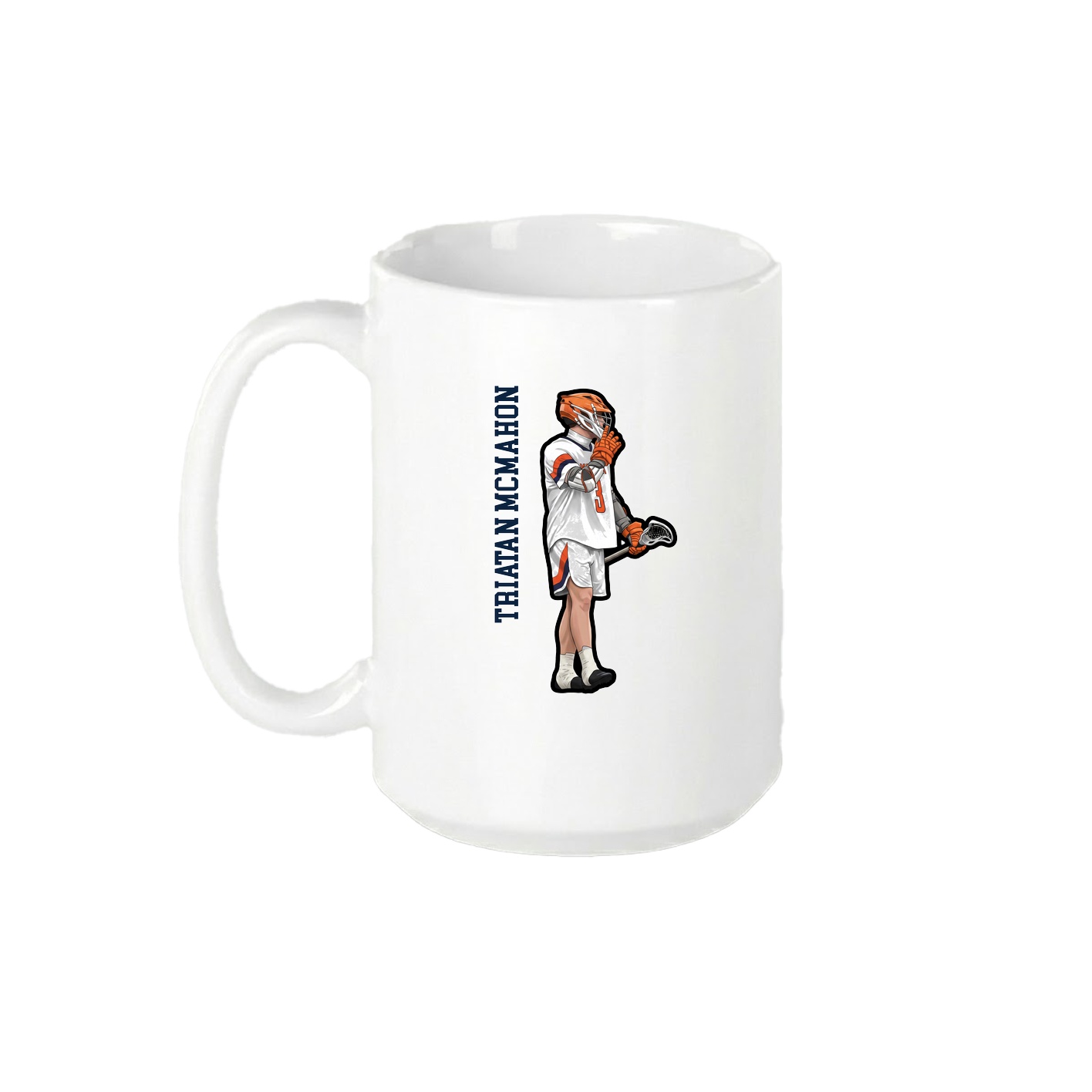 15oz Coffee Mug — Name Vertical in White