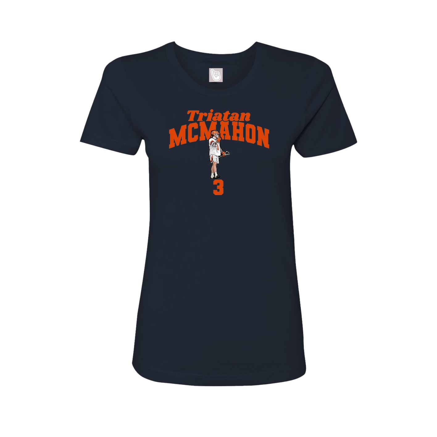 Fitted Women's Tee — Signature Arch in Navy
